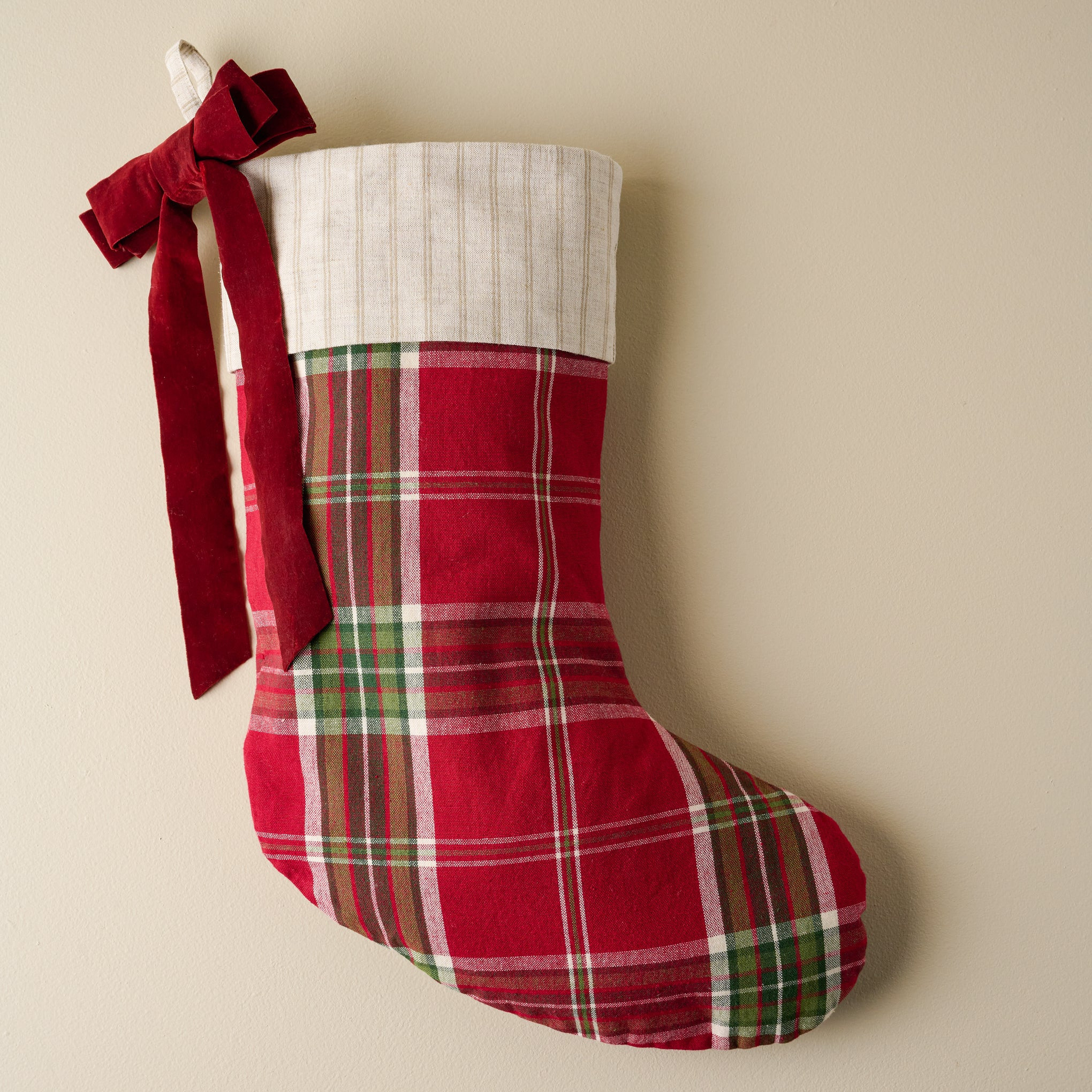 Vintage Christmas Plaid Stocking | Magnolia
