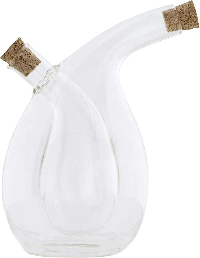 Creative Co-op Clear Handblown Glass Two in One Cork Stoppers Oil & Vinegar Cruet, 6 Inch,DF0879 | Amazon (US)