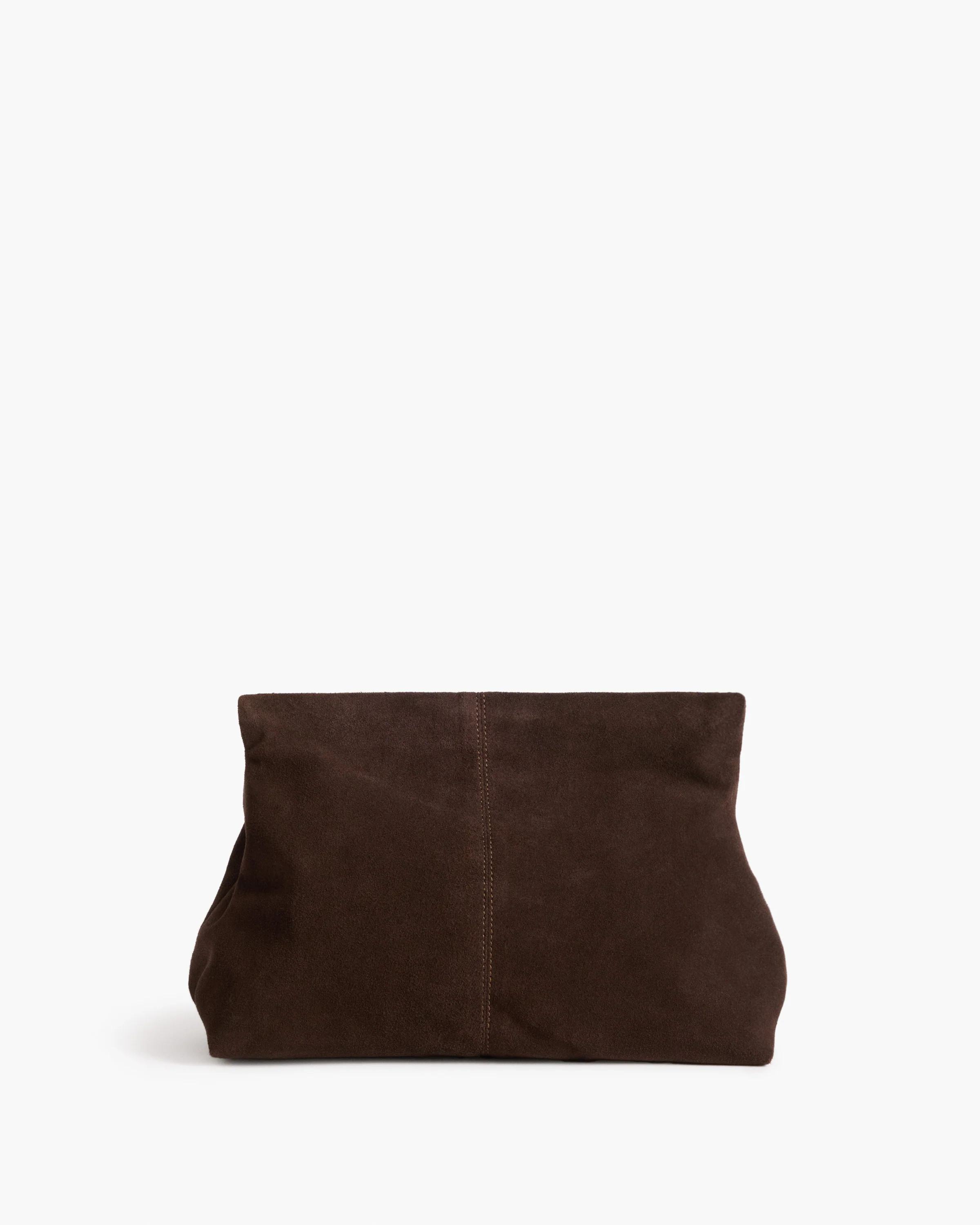 Clay Clutch Suede Chocolate Bag | Flattered