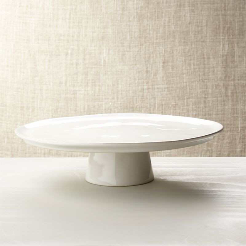 Marin White Large Cake Stand | Crate & Barrel