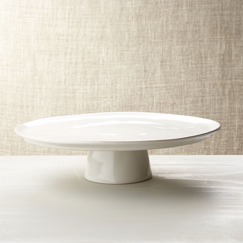 Marin White Large Cake Stand | Crate & Barrel