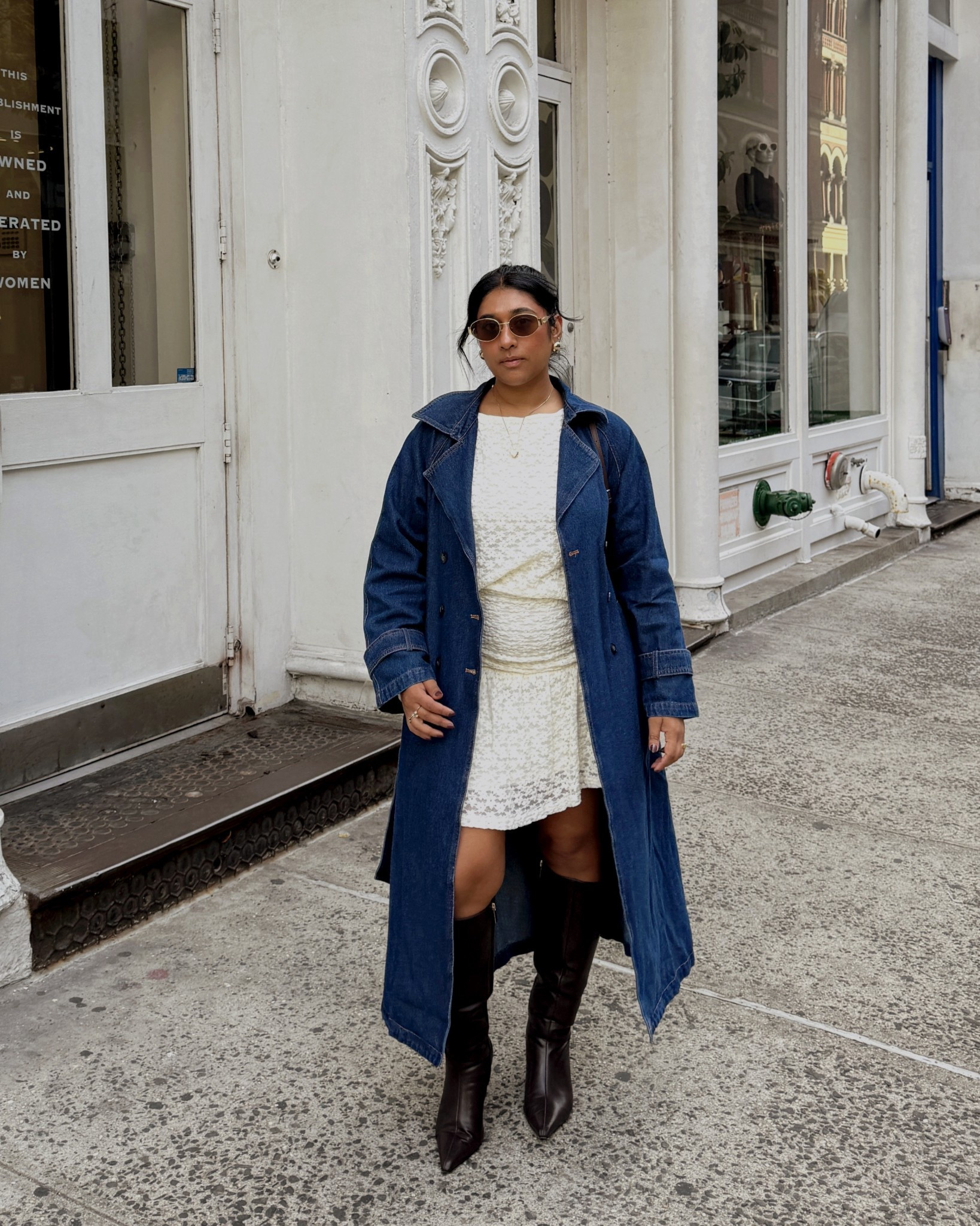 Fall fit inspo - this denim is a fun take on a trench coat and is a great statement piece!

#LTKStyleTip #LTKFindsUnder100