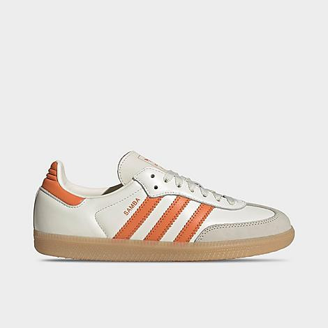 adidas Women's Originals Samba OG Casual Shoes in Off White/Dusky Orange/Gum Size: 7.0 | Finish Line (US)