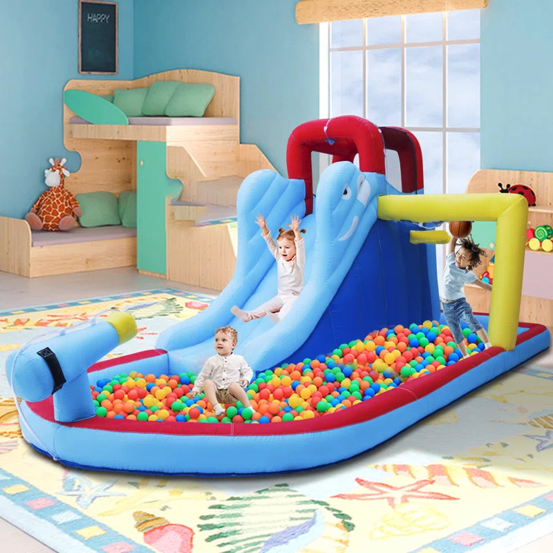 6'1" W x 15'5" D Bounce House with Water Slide and Air Blower | Wayfair North America