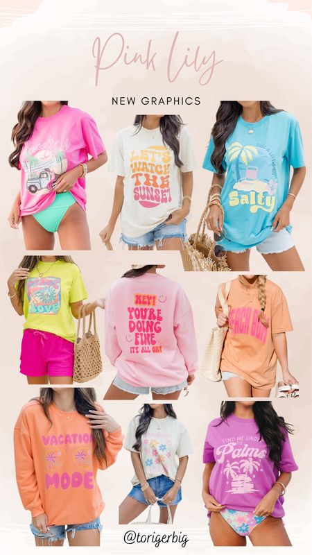 So many great graphics on this site for spring and summer. Loving all of the bright colors. #PinkLily #Summer #Graphics #SummerStyle #CasualStyle #

Use my code TORIG20 for discount 

#LTKstyletip #LTKfindsunder50 #LTKsalealert