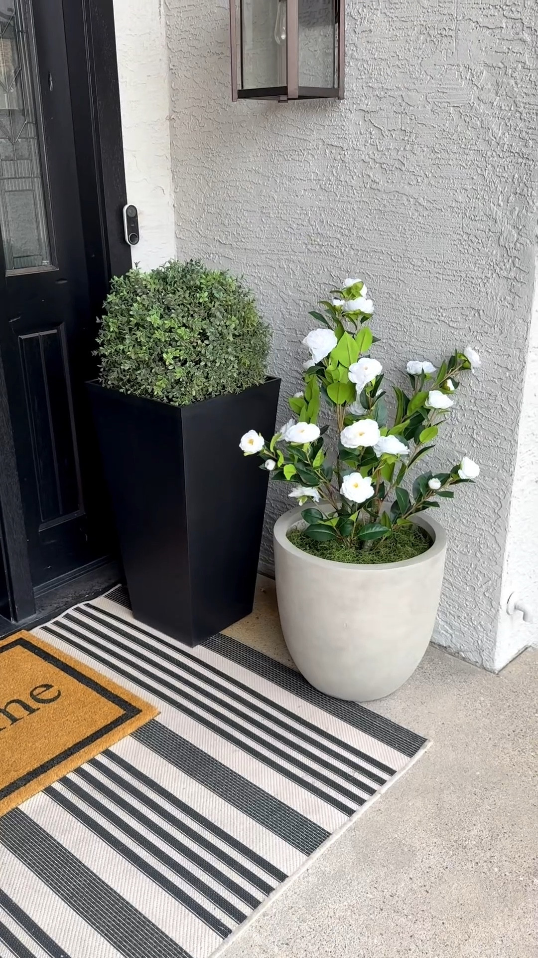 These two pack of faux floral camellia trees easily elevate your front porch or back patio. Fun and whimsical and never have to water 
Front patio design 

#LTKSeasonal #LTKHome #LTKStyleTip