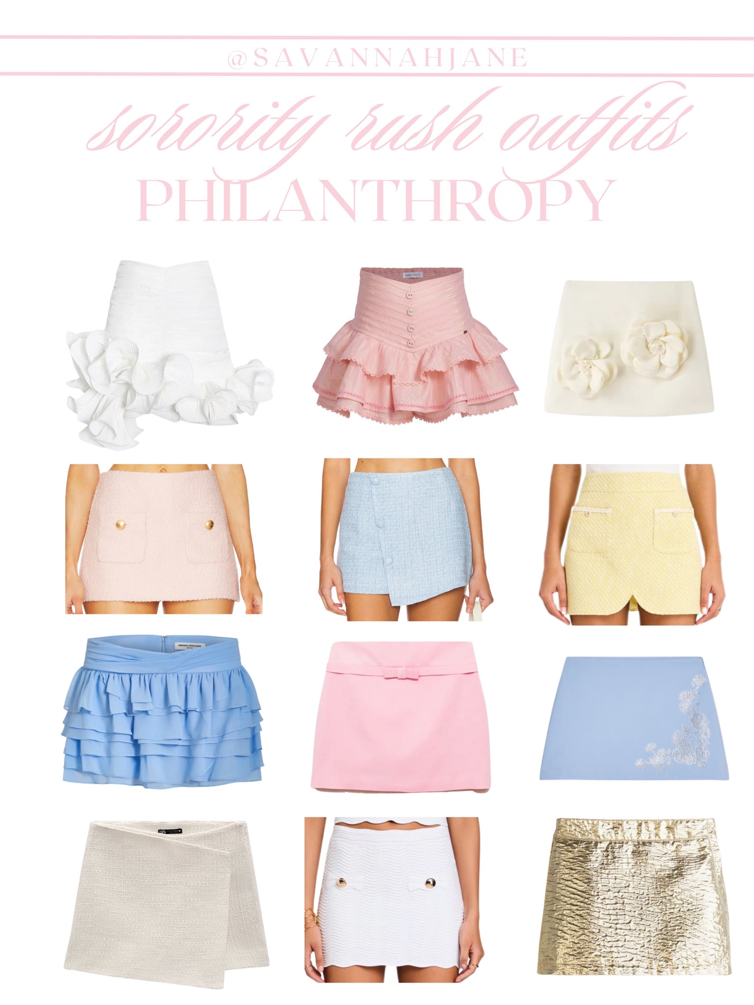 Philanthropy skirt inspo! Rush ootd | rush outfit inspo | rush outfit ideas | bama rush | SMU rush | philanthropy outfit inspo | philanthropy skirts | chic mini skirts | sorority rush ootd | sorority rush outfits

#LTKU #LTKPetite #LTKStyleTip