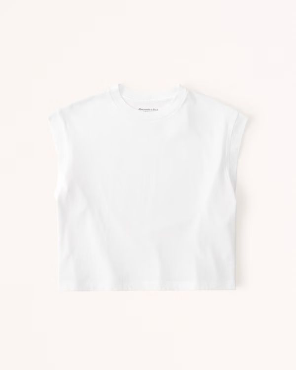 Essential Cropped Sleeveless Tee | Abercrombie & Fitch (US)