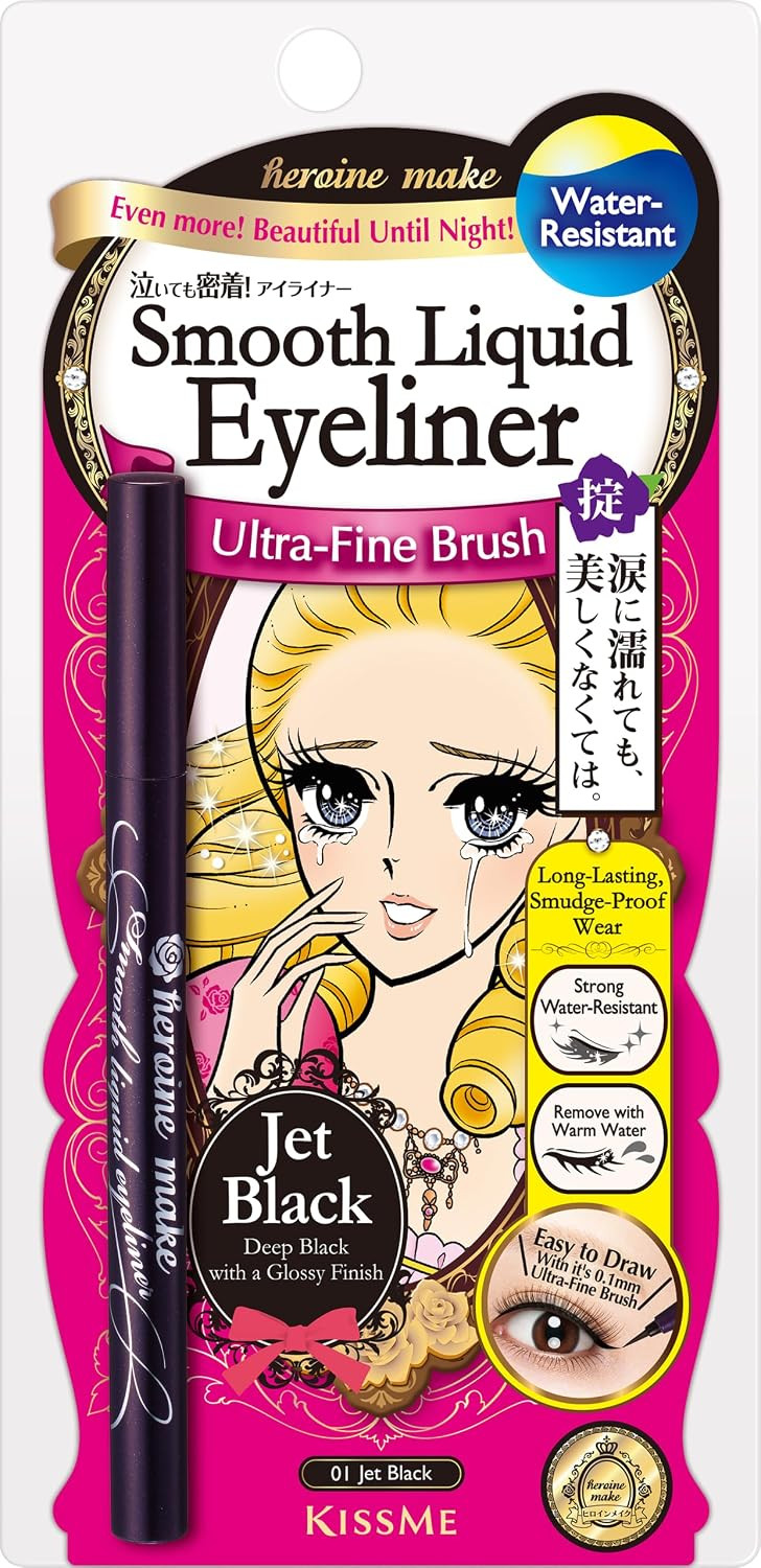 HEROINE MAKE by KISSME Smooth Waterproof Liquid Eyeliner Pen, Eye Liner Makeup, Super Keep 01 Jet Black | Amazon (US)