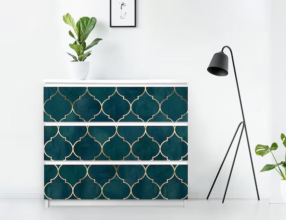 Dark Green Classic Gold Pattern 7  Decals for MALM Dresser  | Etsy | Etsy (US)