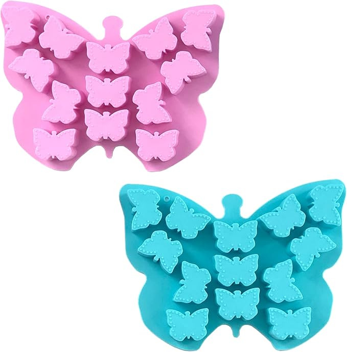 Butterfly Ice Cube Molds (2 pcs) Craft Silicone Ice Cube Tray Shapes - Small Butterfly Molds for ... | Amazon (US)