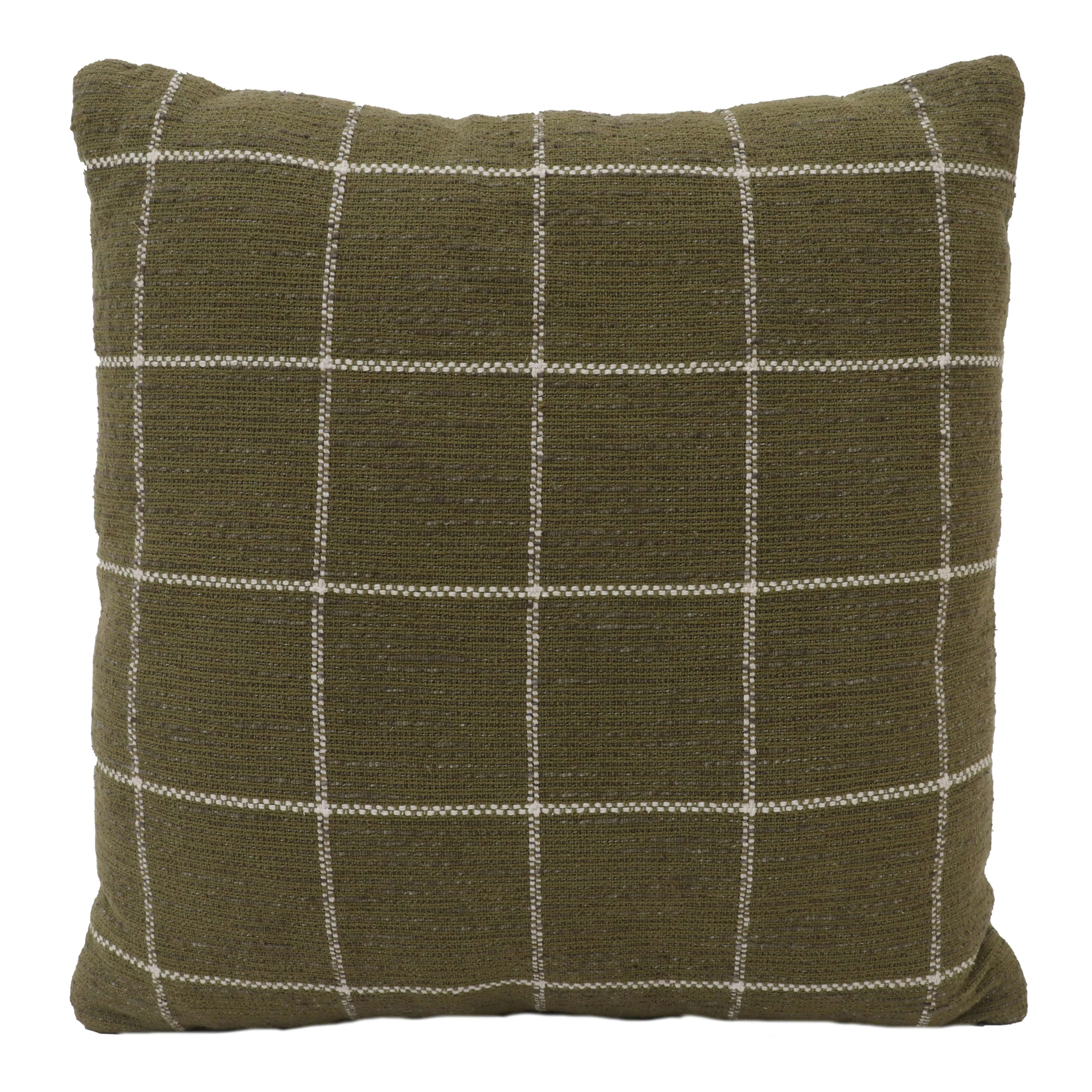 Mainstays Olive Window Pane Decorative Throw Pillow 18x18 | Walmart (US)