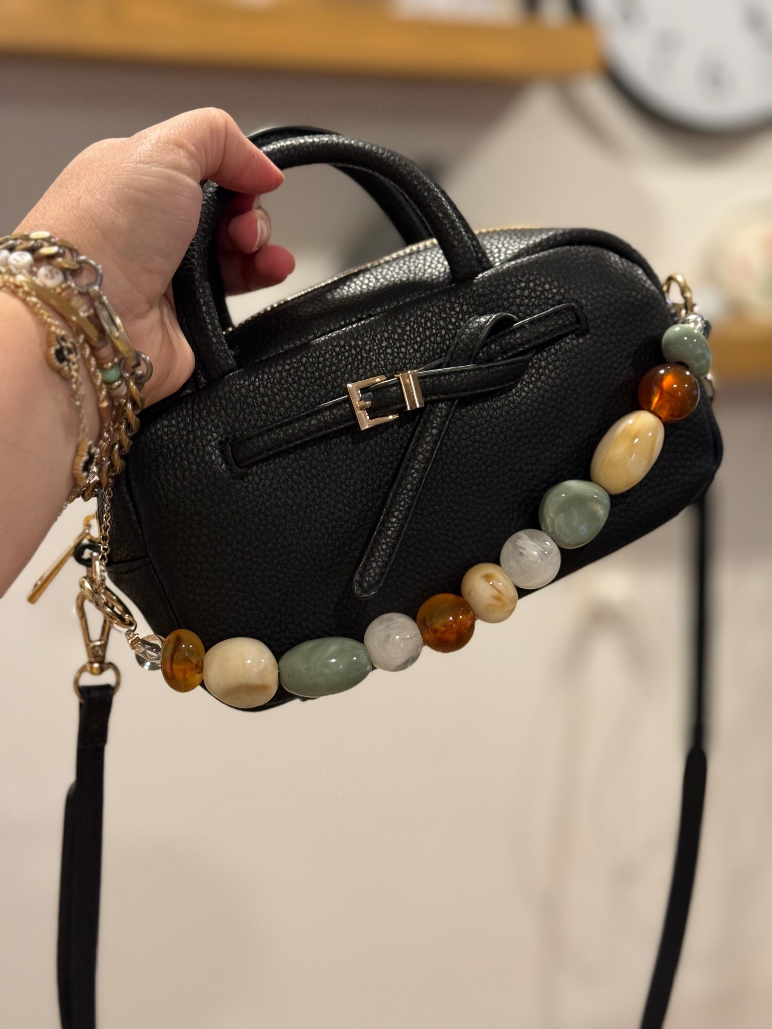 New target bag all dressed up with a bag charm!
