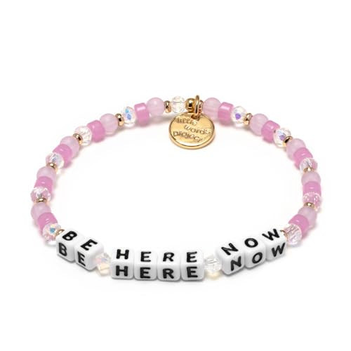 Little Words Project Be Here Now Bracelet, The Original Word Bracelet, Made with Colorful Beads and Plated Brass Hardware, Handcrafted Design & Positive Message, Size ML | Amazon (US)