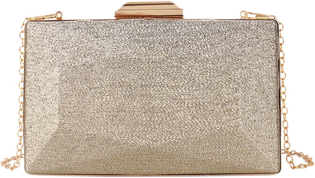 Reberomantic Women Lattice Pattern Metal Handbag Chain Geometric Evening Clutch Purse | Amazon (US)