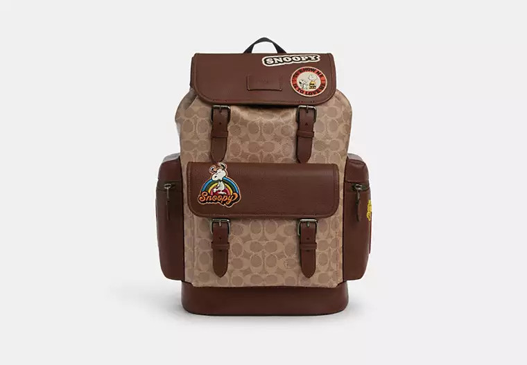 Coach X Peanuts Sprint Backpack In Signature Canvas With Patches | Coach Outlet US