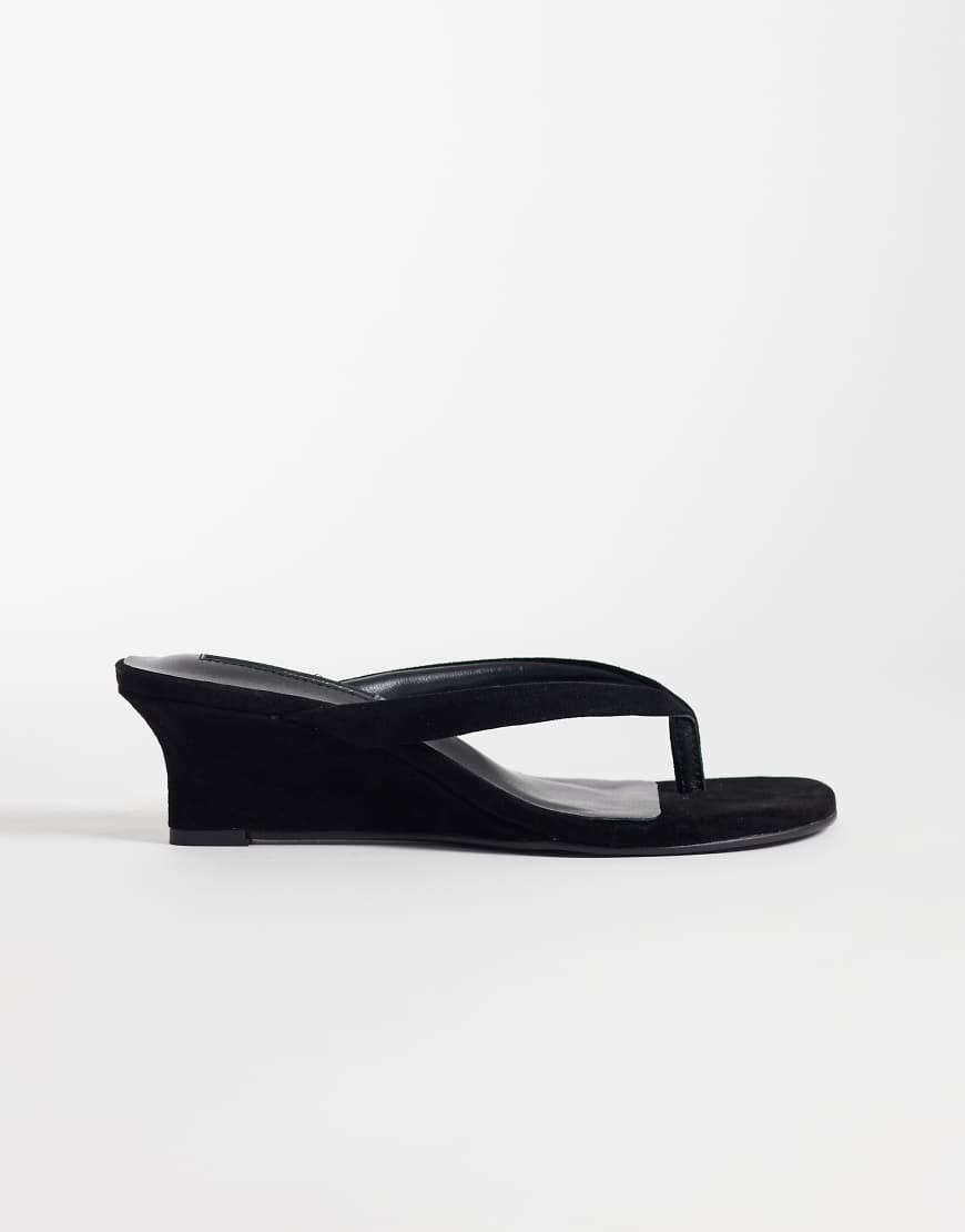 Tony Bianco Edgy heeled wedge sandals in black suede | ASOS (Global)