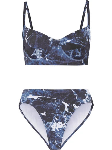 Norma Kamali - Tie-dye Underwired Bikini - Midnight blue | NET-A-PORTER (US)