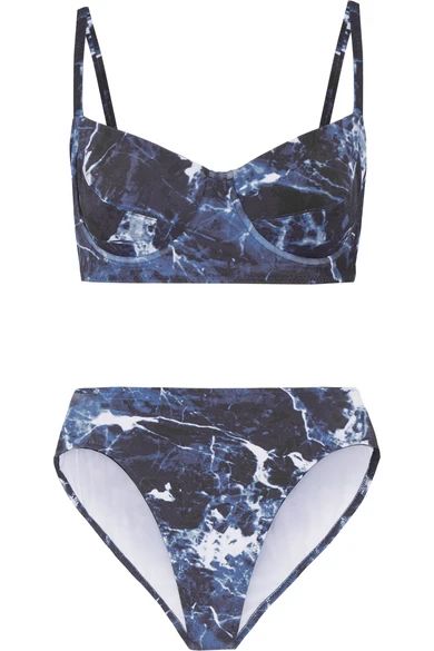 Norma Kamali - Tie-dye Underwired Bikini - Midnight blue | NET-A-PORTER (US)