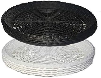 BudaysMart 9"Plastic Paper Plate Holders Reusable. Black and White (Set of 10) | Amazon (US)