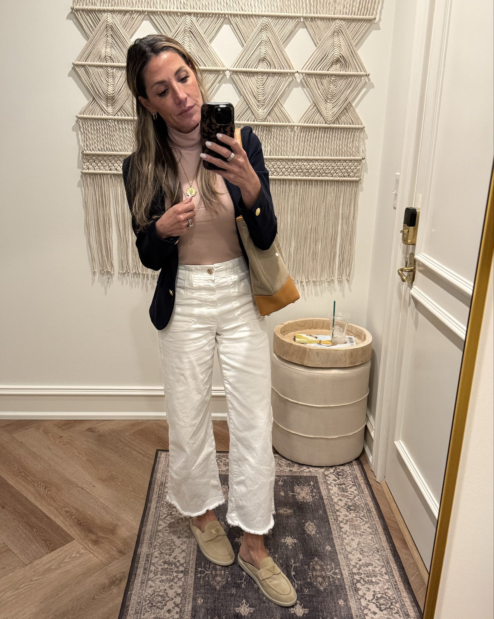 Sunday open house. I love navy and white denim.

#LTKootd #LTKdayinmylife #LTKWorkwear