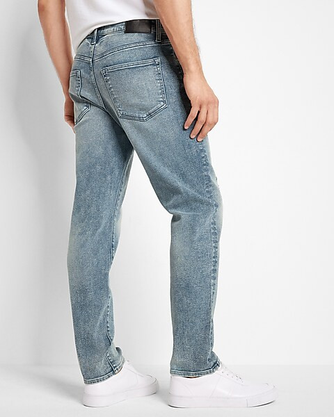 Relaxed Medium Wash Hyper Stretch Jeans | Express