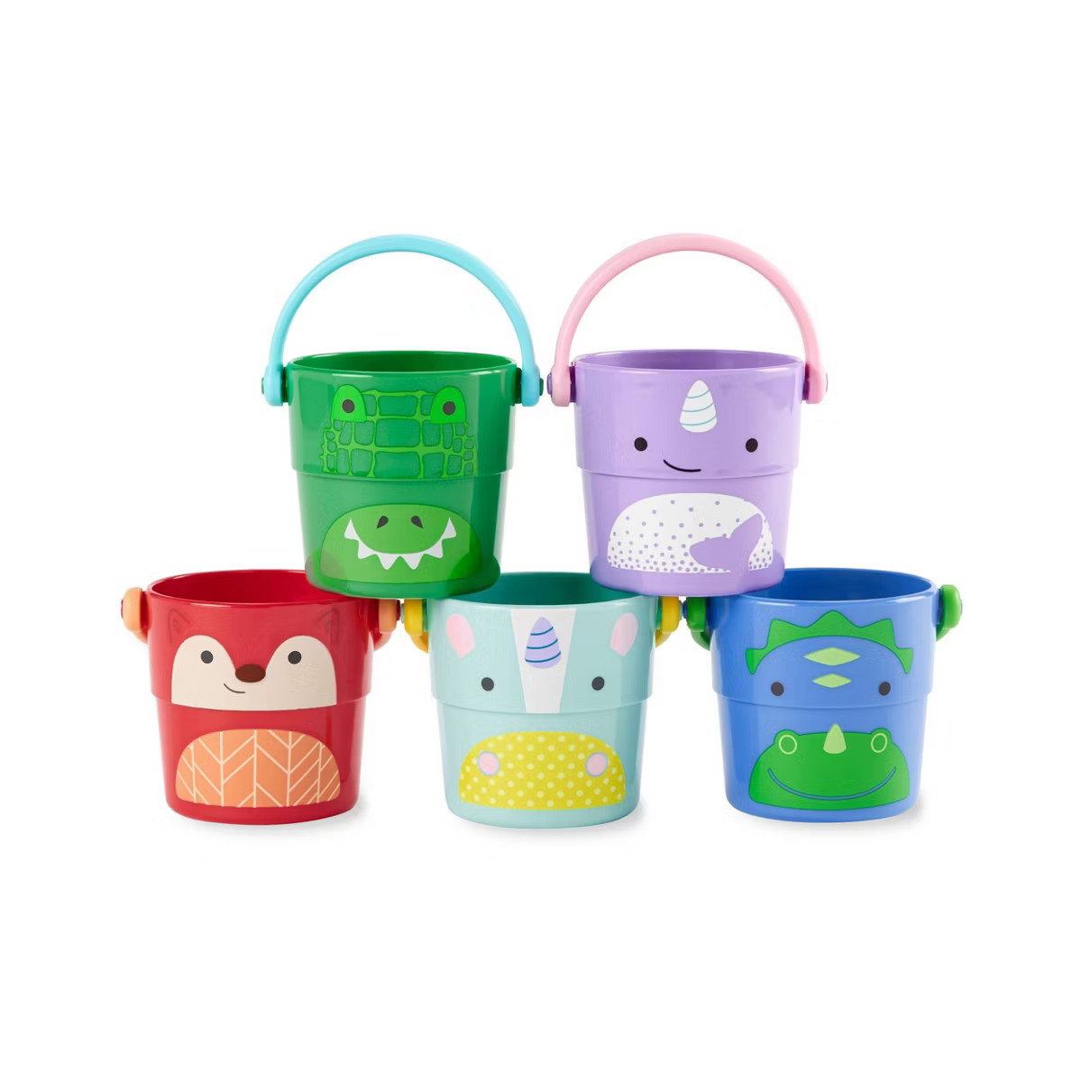 Skip Hop Zoo Stack & Pour Buckets Bath Toys - 5pc | Target