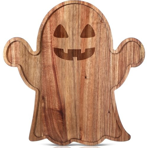 Umigy Ghost Halloween Charcuterie Board, Acacia Wood Tray with Handle | Amazon (US)