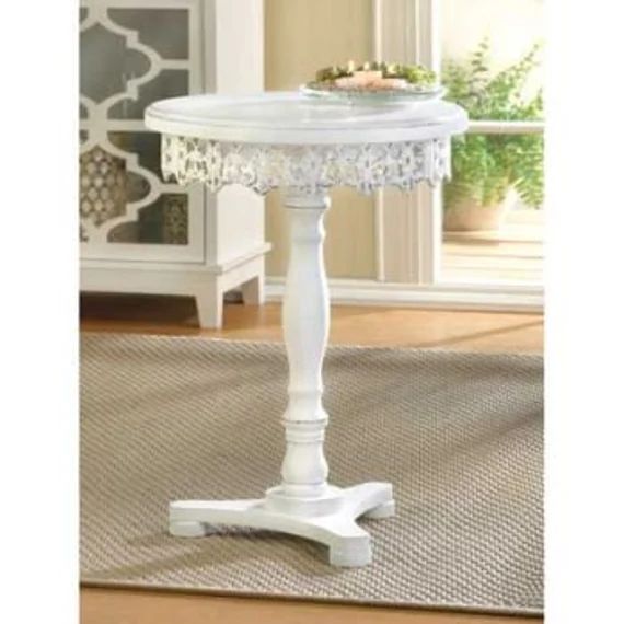 White Shabby Elegance Pedestal Table | Etsy | Etsy (US)