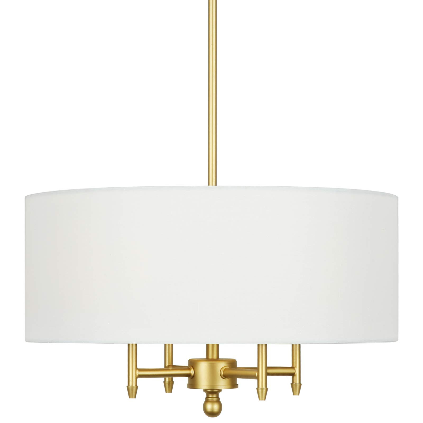 T&A TALENT AND ART Classic Brass 4-Light Chandelier with White Linen Drum Shade,18" Pendant Light... | Amazon (US)