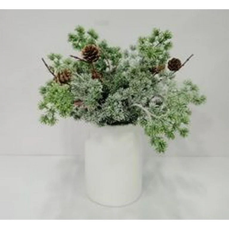 Frosted Pine Arrangement Christmas Decoration, Green, 12", by My Texas House | Walmart (US)