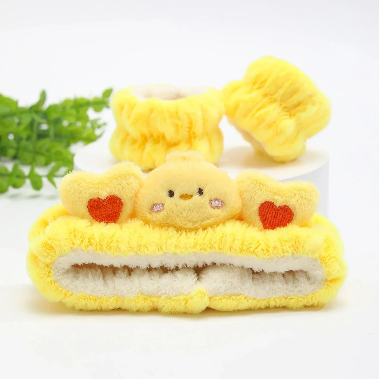 3pcs Wash Face Headband Soft Comfortable Plush Headband Wrist Strap Set For Girls Cartoon Cat Ear... | Shop.app