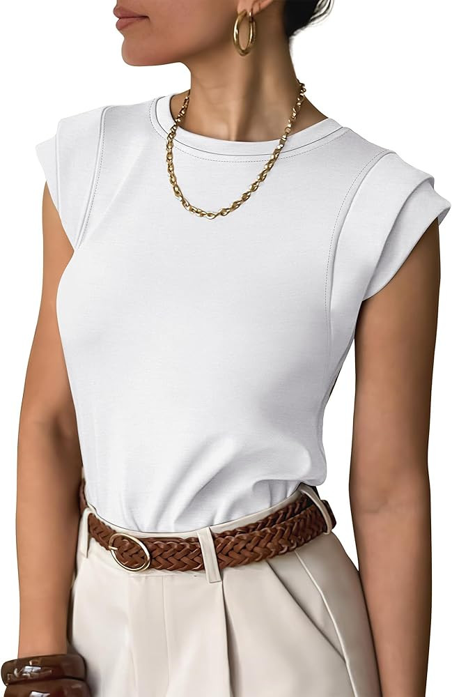 ANRABESS Business Casual Tops for Womens Cap Sleeve Summer Dressy Shirts 2026 Trendy Work Office ... | Amazon (US)