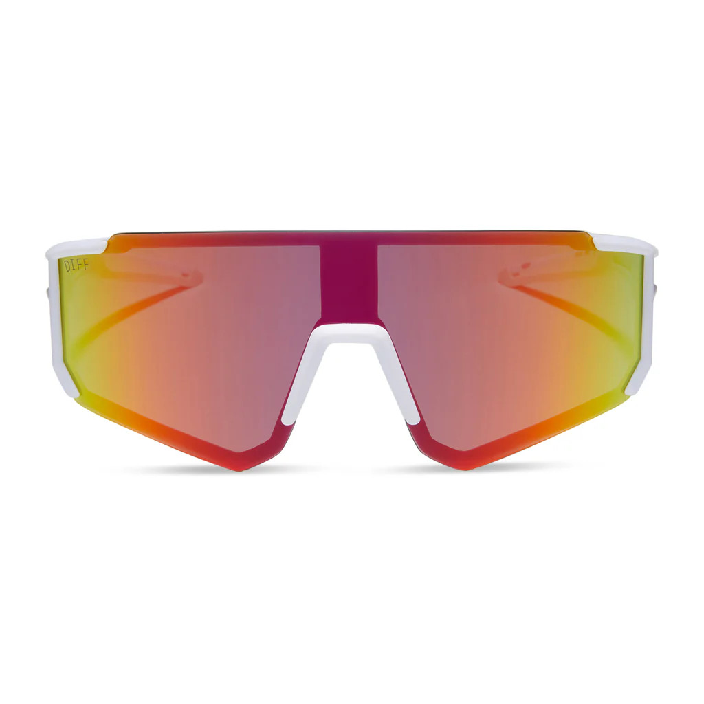 HEAT - MATTE WHITE + SUNSET MIRROR + POLARIZED SUNGLASSES | DIFF Eyewear