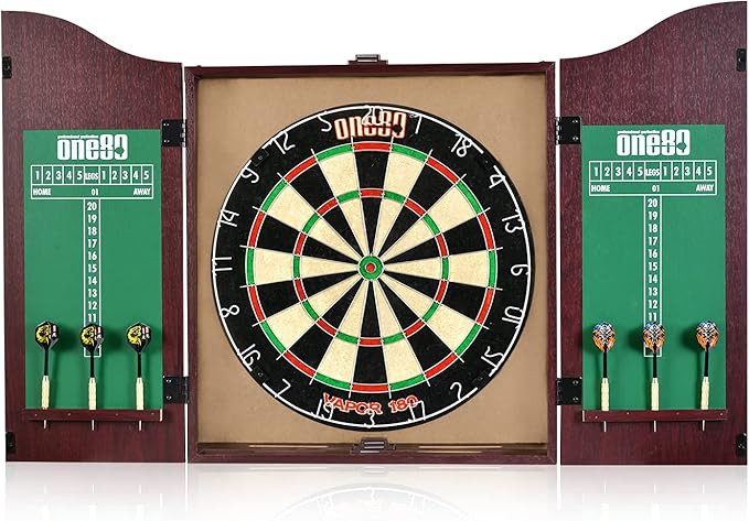 ONE80 All-in-One Dartgame Center with Self-Healing Sisal/Double-Sided Dartboard & Multifunctional... | Amazon (US)