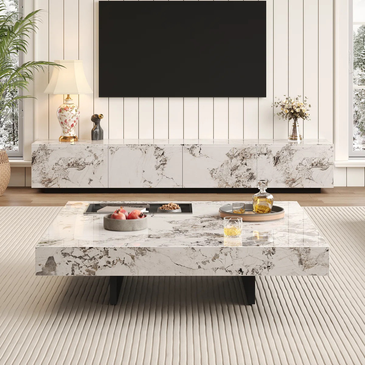 Briamarie 39.37'' Luxury Sintered Stone Square Coffee Table,Center Table with Stainless Steel Fee... | Wayfair North America