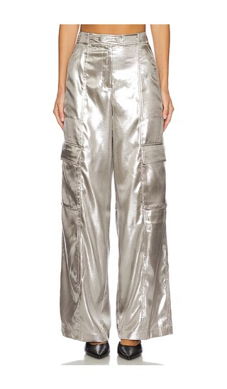 Beatriz Wide Leg Cargo Pant in Silver | Revolve Clothing (Global)