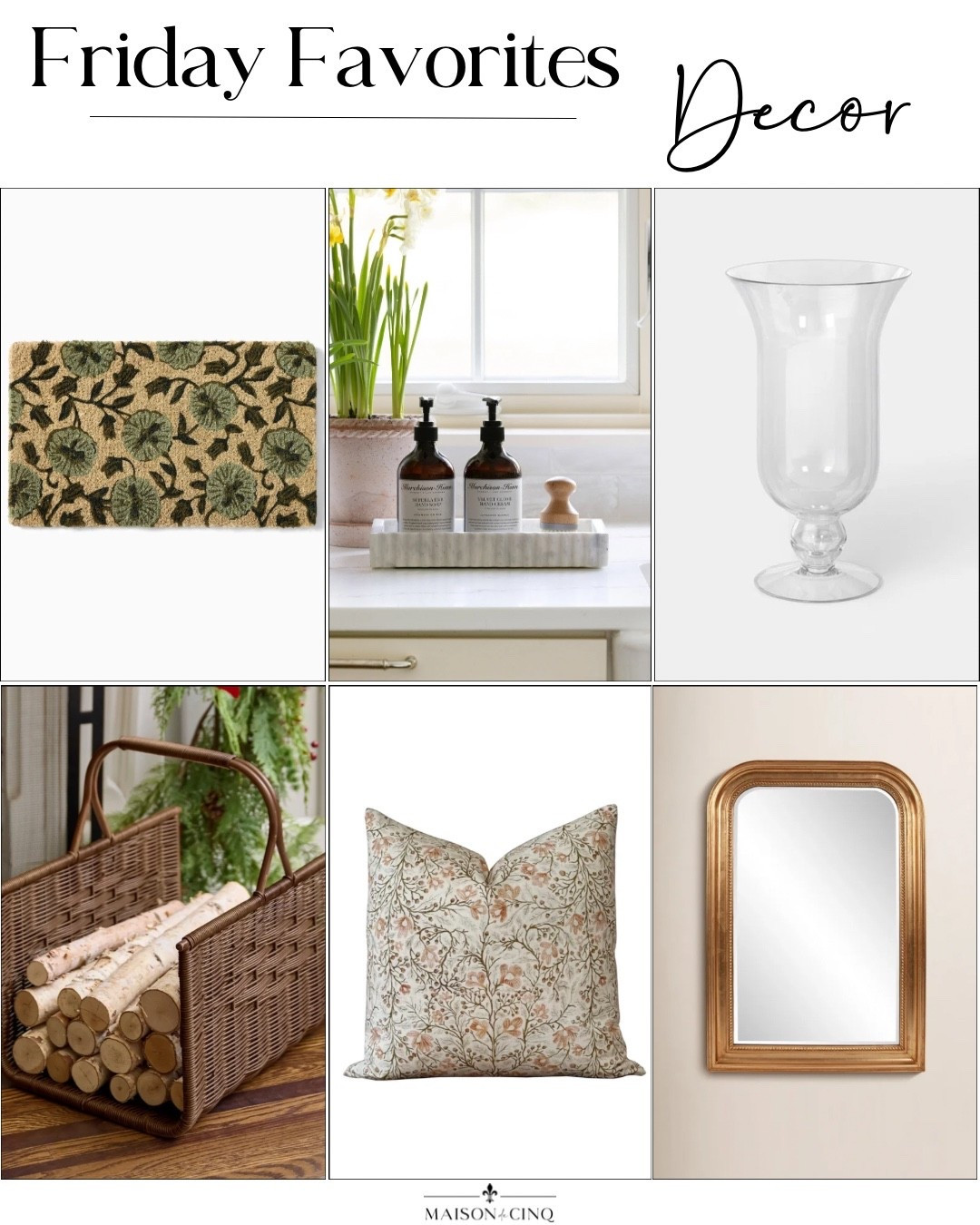 On Friday Favorites this week we’re sharing gorgeous gold mirrors, the cutest doormat ever, a stunning vase for only $30, and more!

Home decor, wall mirror, wall decor, throw pillow, fall decor

#LTKHome #LTKSeasonal #LTKSaleAlert