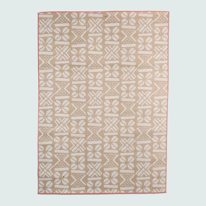 Block Stamp Outdoor Rug Tan - Opalhouse™ | Target