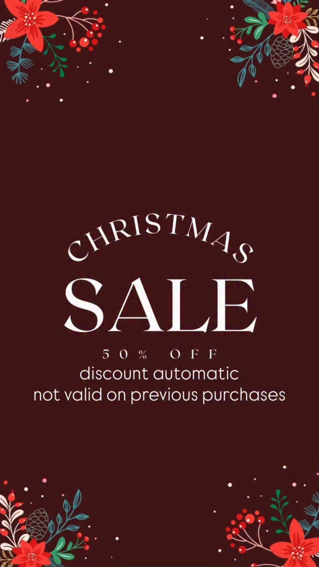 50% off sale starts NOW! If you live locally (within 10 miles) and want your order dropped off instead of shipped please DM me