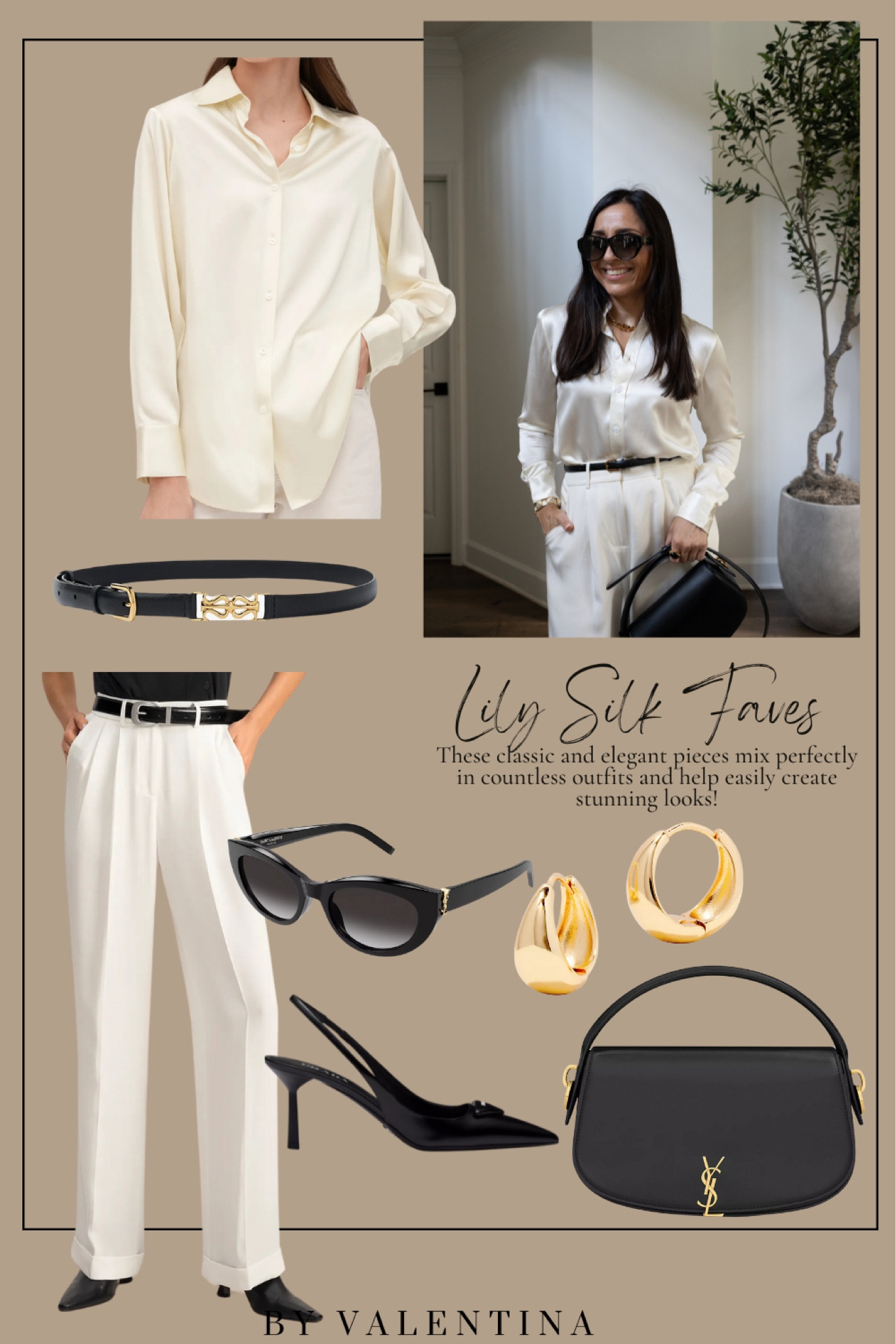 These classic and elegant pieces mix perfectly in countless outfits and help easily create stunning looks!
House of Valentina, outfit ideas, Lilysilk

#LTKStyleTip #LTKItBag #LTKSeasonal