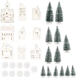 Mark Feldstein & Associates Winter Village LED Tea Light 31 Piece Porcelain Tabletop Christmas Fi... | Amazon (US)