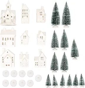 Mark Feldstein & Associates Winter Village LED Tea Light 31 Piece Porcelain Tabletop Christmas Fi... | Amazon (US)