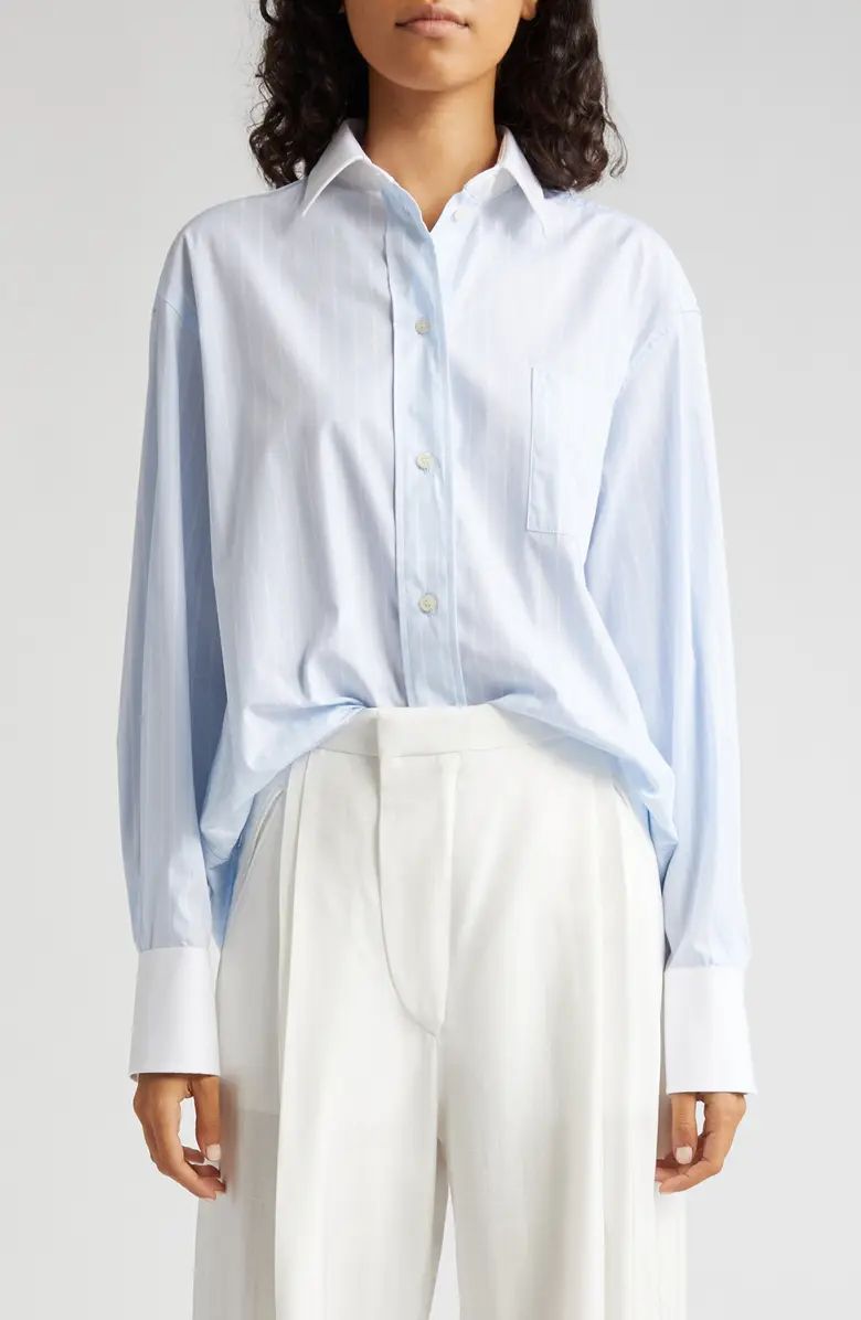 Stripe Oversize Organic Cotton Boyfriend Shirt | Nordstrom