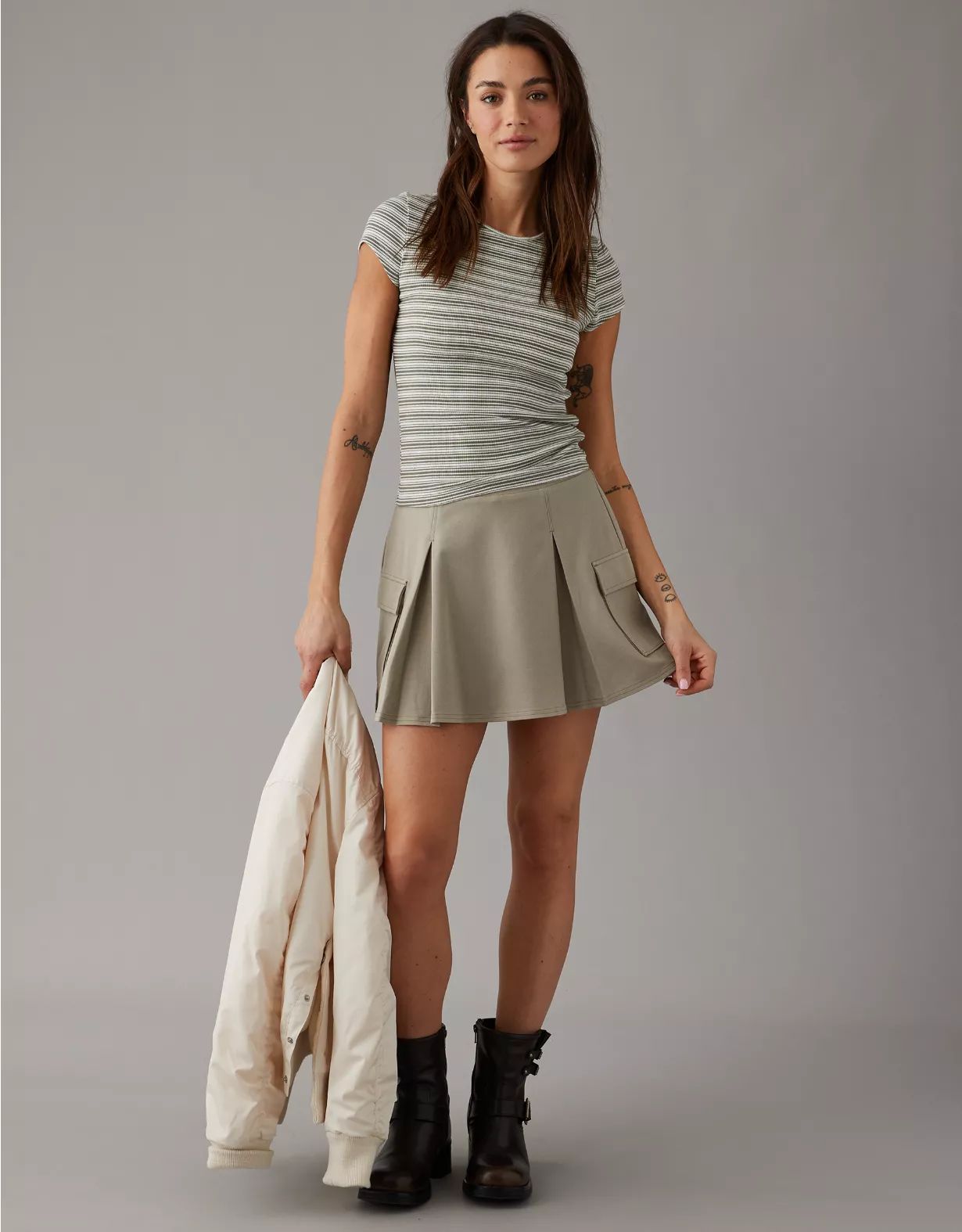 AE It Knit Cargo Mini Skort | American Eagle Outfitters (US & CA)