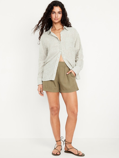 High-Waisted Linen-Blend Shorts -- 3.5-inch inseam | Old Navy (US)