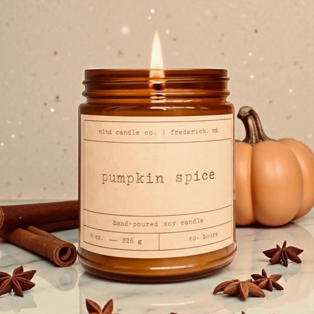 Pumpkin Spice Soy Candle: Pumpkin, Maple, Brown Sugar, Cinnamon Scent | Etsy (Global)