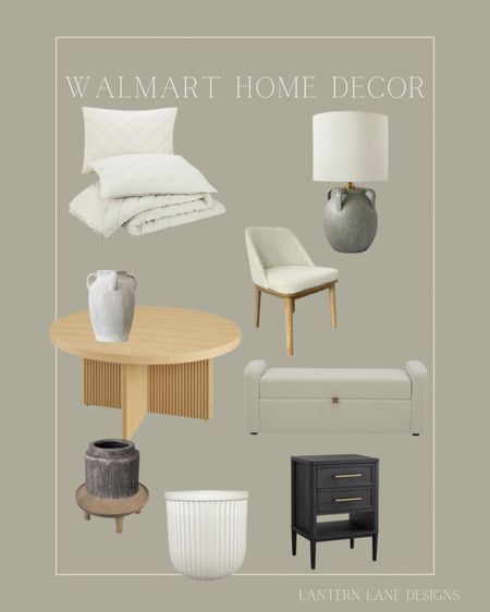 Walmart home decor, better homes and garden, bedding, white quilt, boucle bench, round coffee table, planter, white vase, nightstand, dining chair 

#LTKSeasonal #LTKsalealert #LTKhome