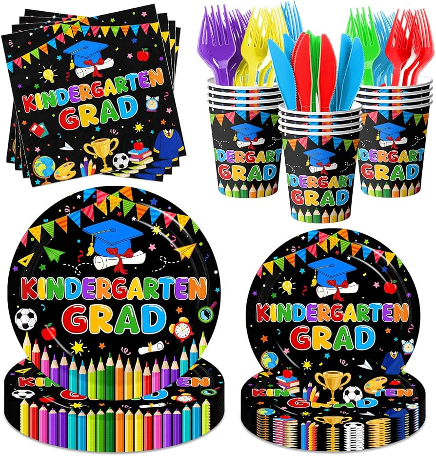 Kindergarten Graduation Paper Plates and Napkins Tableware Set -2026 Preschool Graduation Party S... | Amazon (CA)