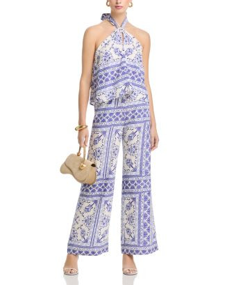 Floral Border Mosaic Halter Top & Wide Leg Pants Set -Exclusive | Bloomingdale's (AU)